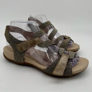 Remonte Silver Gold Adjustable Sandals Size 38/7-7.5